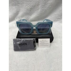 SOJOS Oversized‎ Square Sunglasses Light Blue Acetate Frame